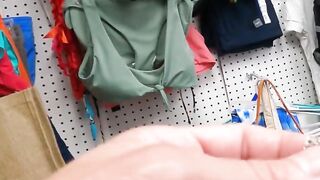 Blonde thief squirts in the back office