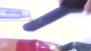 A large lesbian woman gives in to being pounded by her leatherclad mistress