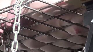 Sexy babe suspended got her pussy stimulated with candles