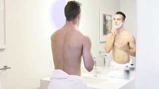 Hung daddy treats stepson with cock during his first shave