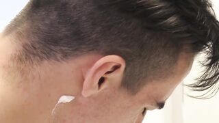 Hung daddy treats stepson with cock during his first shave