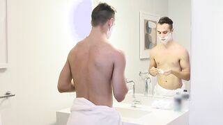 Hung daddy treats stepson with cock during his first shave