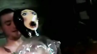 Inflatable asshole filled up with amateur cock solo