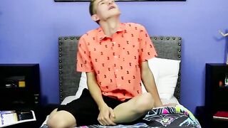 After the interview the skinny little twink pulled on a big fat dick