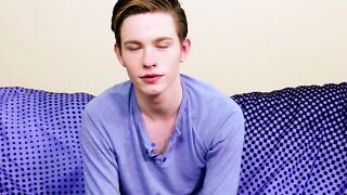 Before inserting fingers into his ass Twink conducted an interview
