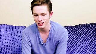 Before inserting fingers into his ass Twink conducted an interview