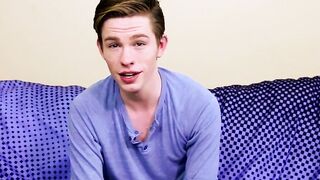 Before inserting fingers into his ass Twink conducted an interview