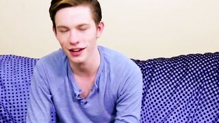 Before inserting fingers into his ass Twink conducted an interview