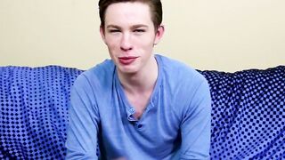 Before inserting fingers into his ass Twink conducted an interview