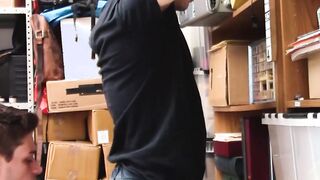 Shoplifting criminal sucks every inch of horny cops Cock
