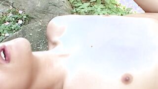 Latin twink sucks big cock in nature before being rawpounded