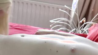 Bigchested GILF slobbers on big cock before having sex
