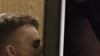 Throatfucking in the small window of the confession room