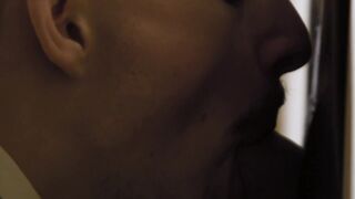 Throatfucking in the small window of the confession room