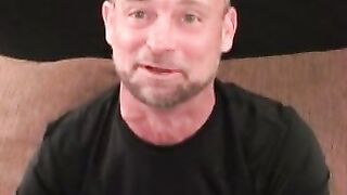 Rough stud strokes his dick solo and explodes with hot cum