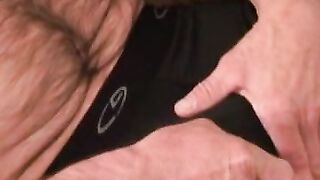 Rough stud strokes his dick solo and explodes with hot cum