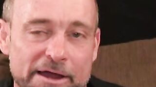 Rough stud strokes his dick solo and explodes with hot cum