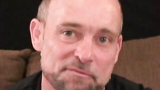 Rough stud strokes his dick solo and explodes with hot cum