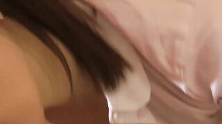 Teen tears up pantyhose to ride senior dick in wild POV
