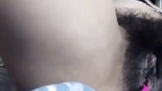 Hairy Babe fingering her pussy with Lush