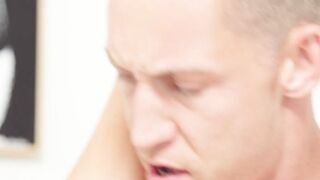 Hunks blow and rimjob in bathroom