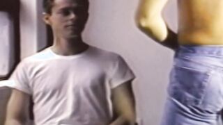 One of a kind homo takes a major burden on his bristly chest after sex