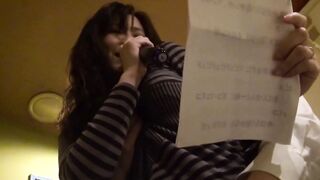 Bushy Japanese wifey love hotel karaoke singalong with sex