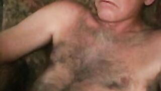 Mature amateur teases with his dick before solo masturbation