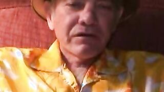 Mature amateur teases with his dick before solo masturbation