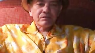 Mature amateur teases with his dick before solo masturbation