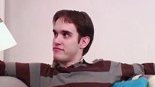 Muscular amateur man strokes his penis until he can cum too
