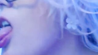 Blonde Chick with big tits bends over and masturbates