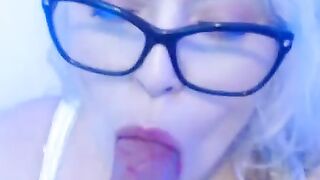 Blonde Chick with big tits bends over and masturbates