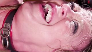 Huge tits slave fucked in bondage at swinger orgy party