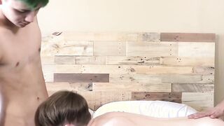 Amazing threesome gay experience spilling hot milky cum