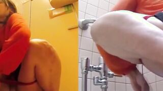Delightful Asian women close up found peeing on secret cam