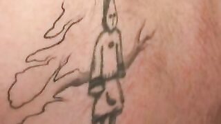 Thug stud smokes before grabbing cock to masturbate solo