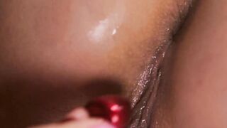 Lesbo European babes rimming and pussy licking vibrator play