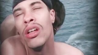 Big cocked young amateur vigorously strokes his cock outdoor