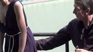 Attractive Luca Bella public disgraced and showcased