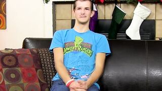 Horny gay youngster jerks off with a toy in his charming ass