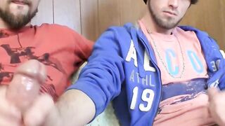 Hot frat bros Chain and Nolan seductively stroke their cocks