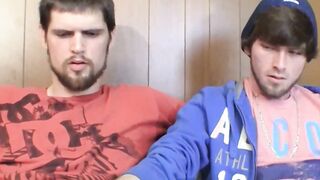 Hot frat bros Chain and Nolan seductively stroke their cocks