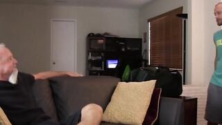 Bearded older dude drills young gay raw after cocksucking