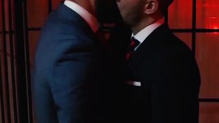 Executive makes out with partner before hammering his ass