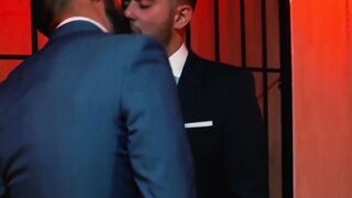 Executive makes out with partner before hammering his ass