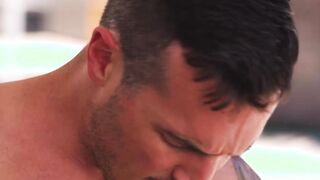 Bottom gay Derek Kage and Trevo Harris rides hard with Nico Coopa  in 3some sex