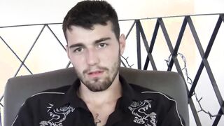 Latino tattooed gay bareback riding huge cock before facial
