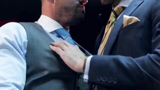 Executive has his hard dick slobbered on and his ass pounded