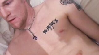 Chicks pussy gets fucked while she sucks two amateur cocks